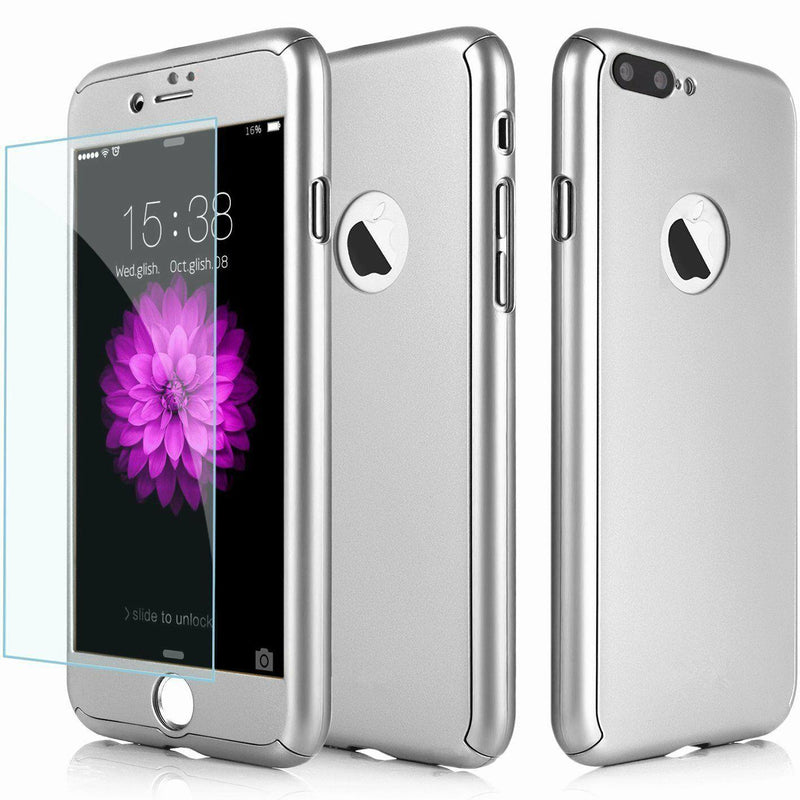 Hybrid 360 New Shockproof Case Tempered Glass Cover For Apple iPhone 7 & 7 Plus