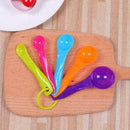 5 Pcs Multi Colour Plastic Measuring Spoons Set Perfect Kitchen Baking