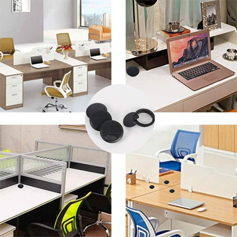 10Pcs Desk Grommet 60mm Cable Desk Hole Cover Plastic Computer
