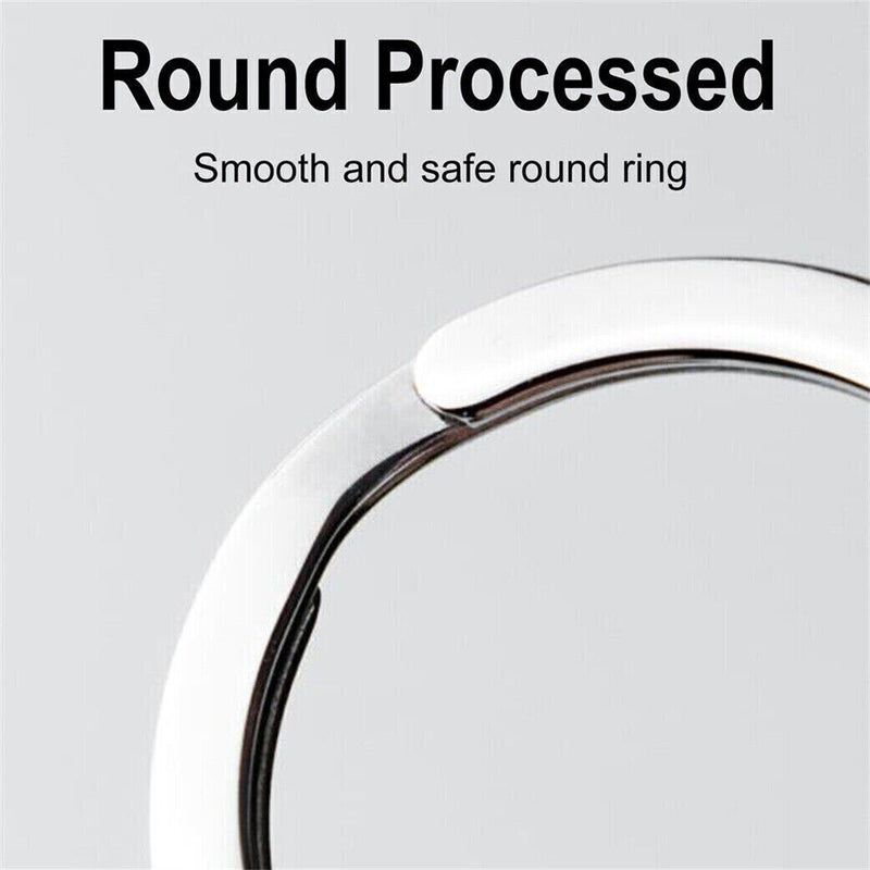 100 pcs Stainless Steel Keyring Split Metal Nickel Loop Hoop Key Holder Rings