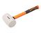 16oz White No Mark Rubber Mallet with Fiberglass Shaft and Grip"