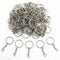 100 Pcs Silver Split Key Ring Blanks Tone Key Chains Rings 4 Link Chain