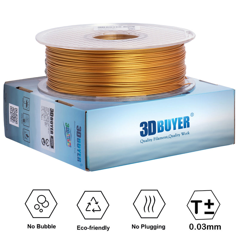3D Printer Filament, PLA 1.75mm, Frosted Bronze/Copper/Real Gold, 1KG