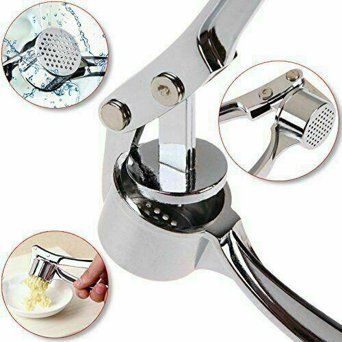 Heavy Duty Stainless Steel Garlic Squeezer Press Crusher Removable Kitchen Tool