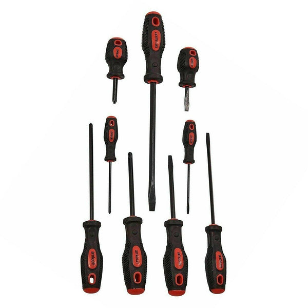 9PC SCREWDRIVER SET 4 PHILLIPS 5 SLOTTED DIY TOOL SOFT GRIP HAND