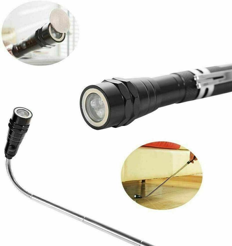 3 LED TELESCOPIC TORCH EXXTENDABLE PICK UP TOOL WITH BRIGHT LED + STRONG MAGNET
