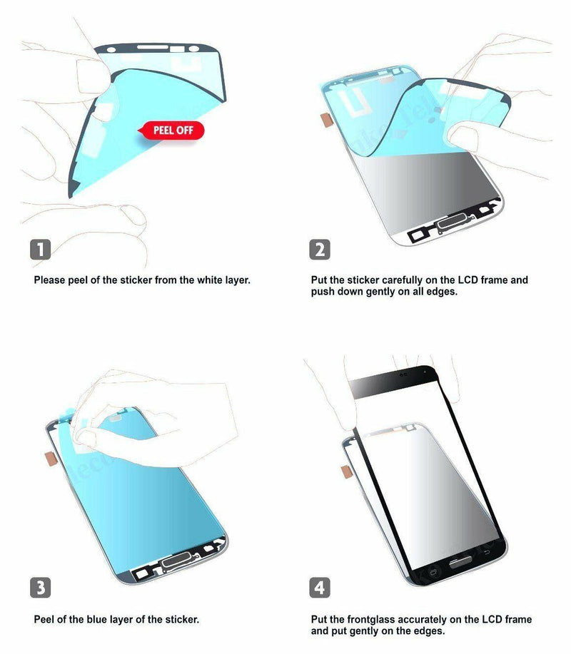 Samsung Galaxy S8 Plus Front Glass Screen Lens Replacement Repair Kit BLACK