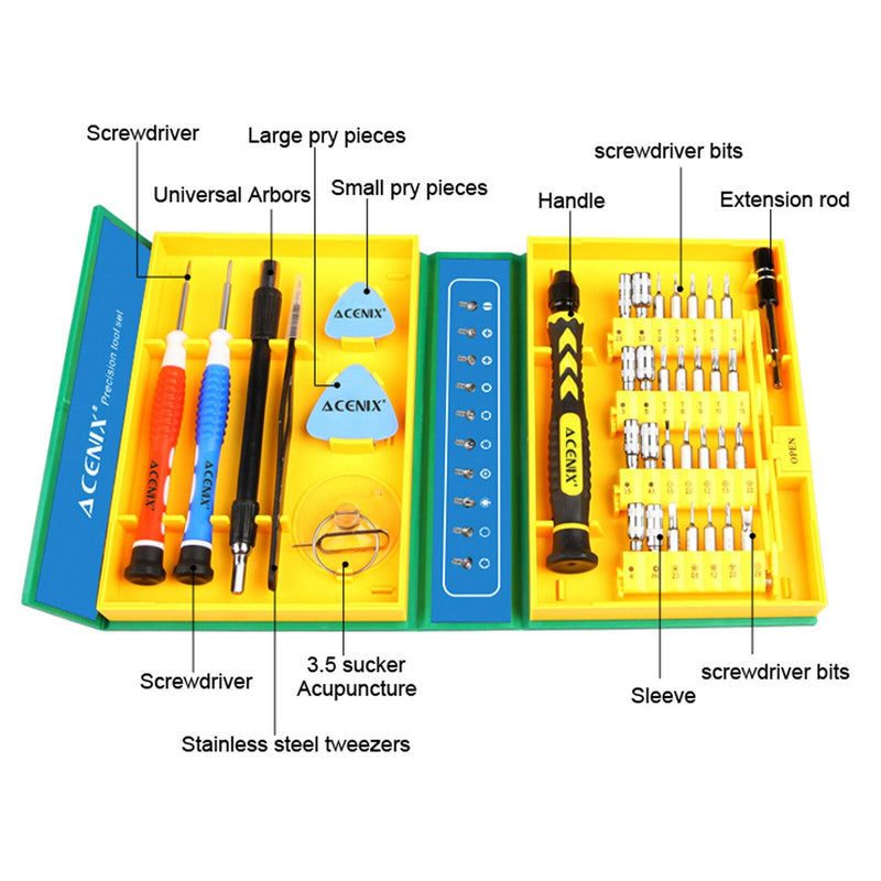 ACENIX Professional 38 in 1 Precision Repair Tool Kit Multicolored For iPhone