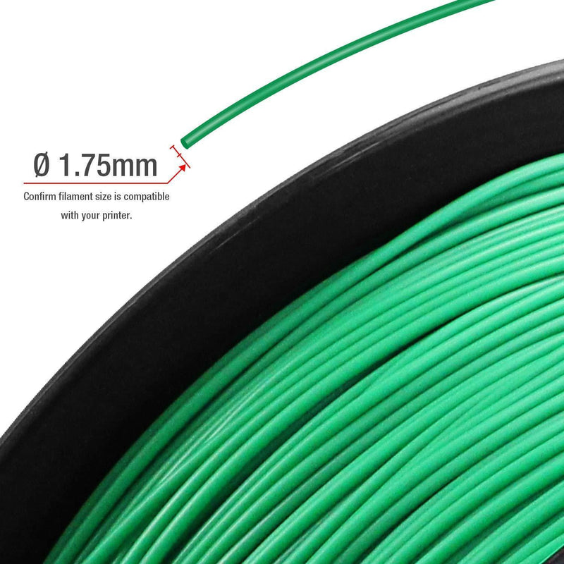 Green PLA 3D Printer Filament 1.75mm 1KG
