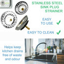 Premium Kitchen Sink Replacement Drain Waste Filter Plug Basket Strainer Drainer