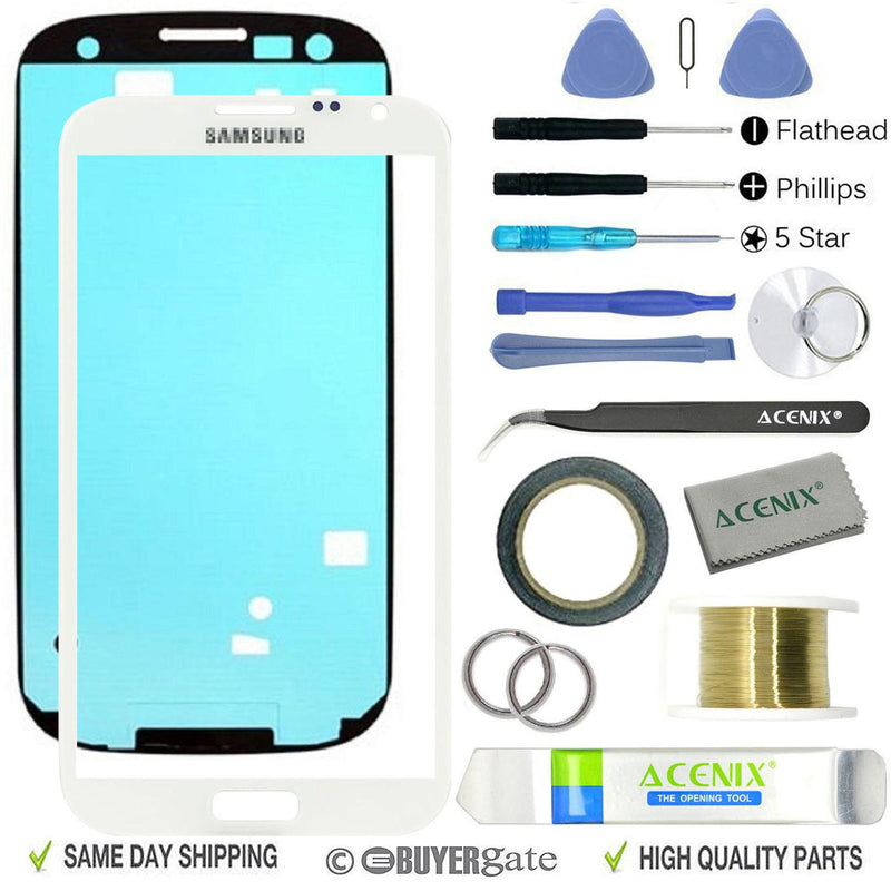 Samsung Galaxy Note 2 FRONT/OUTER Glass Lens Replacement Screen Repair Kit WHITE