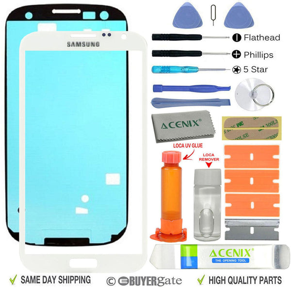 Samsung Galaxy Note 2 Glass Lens Screen Replacement Repair Kit WHITE +UV Glue