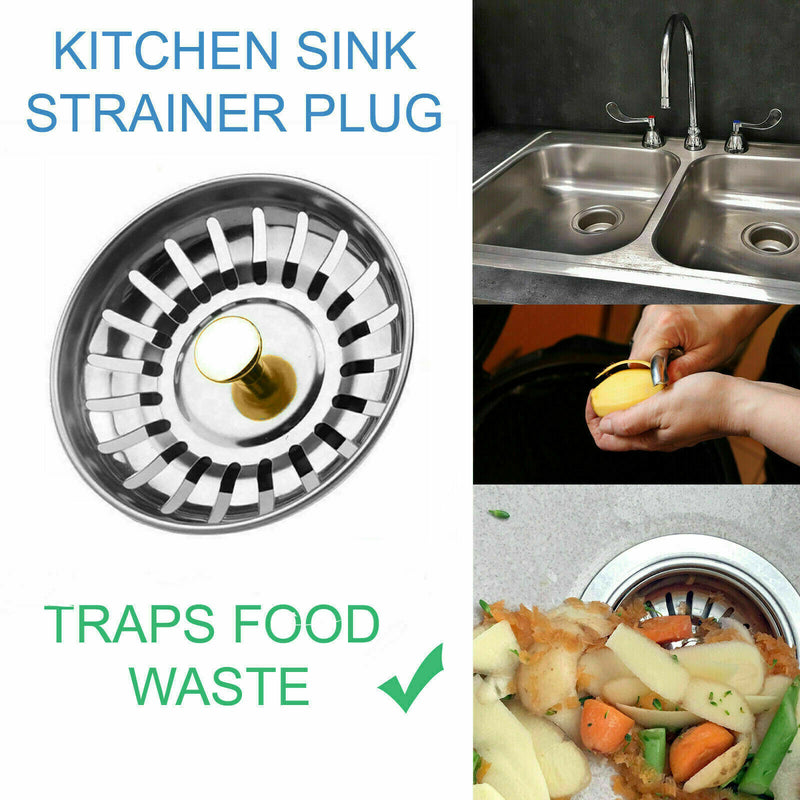 Premium Kitchen Sink Replacement Drain Waste Filter Plug Basket Strainer Drainer