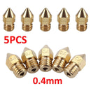 5pcs Creality 3D Printer Extruder Brass Nozzle 0.4mm 1.75mm For CR-10 / 10S