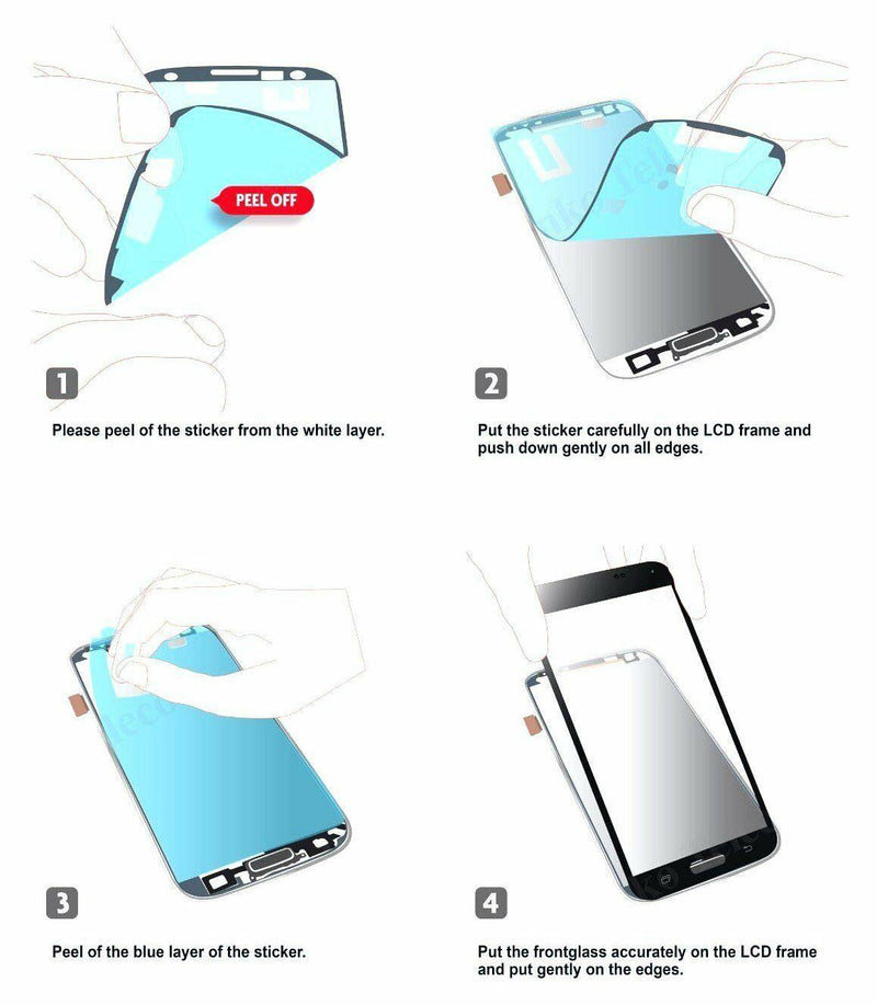 Samsung Galaxy S6 Gold Glass lens Screen Replacement Repair Kit Black + UV Glue