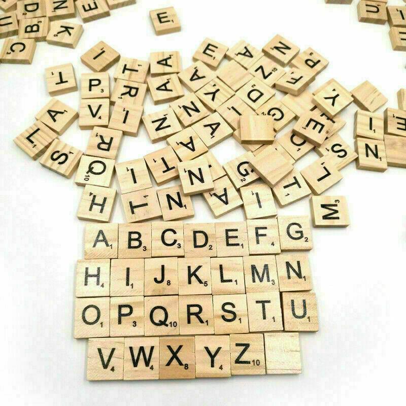 200 Pcs Professional Wooden Letter Block Number Wood Alphabet Childhood Puzzle