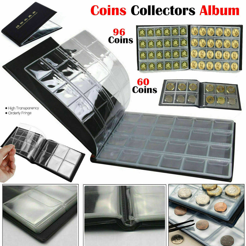 60-96 Coin Collection Album Coins Penny Money Storage Case