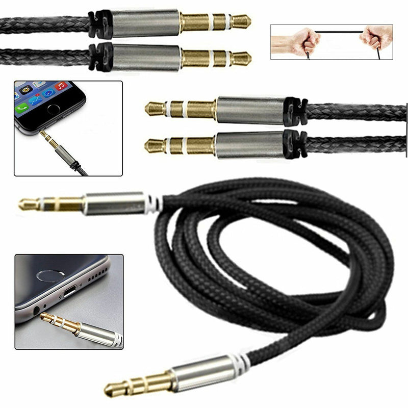 1M 3.5mm Jack to Jack Audio Aux Cable Auxiliary STEREO Lead For Car Mobile Phone