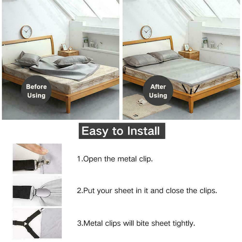 Triangle Bed Sheet Mattress Holder Fastener Grippers Clips Suspender Straps