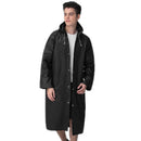 Men Women Long Hooded Waterproof Jacket Rain Coat Button Raincoat Rainwear UK