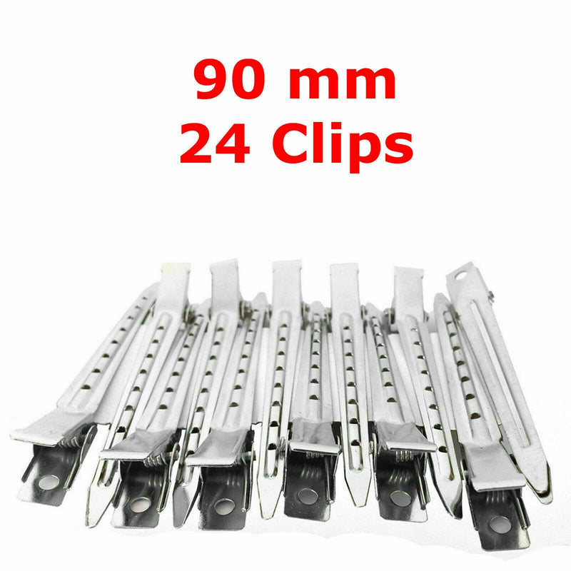 Metal Hair Sectioning Clips Sprung Strong Grip Hairdressing Hair Clip 24 Pieces