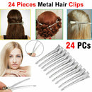 Metal Hair Sectioning Clips Sprung Strong Grip Hairdressing Hair Clip 24 Pieces