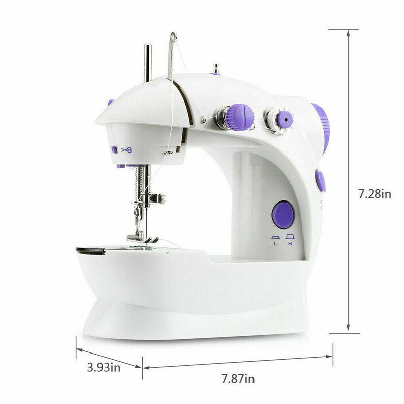 Electric Portable Mini Sewing Stitch Machine Adjustable 2 Speed Foot Pedal LED
