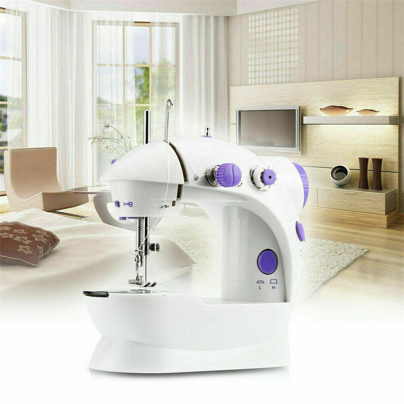 Electric Portable Mini Sewing Stitch Machine Adjustable 2 Speed Foot Pedal LED