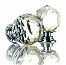 10 Crystal Glass Door Knobs Diamond Drawer Cabinet Furniture Handle Knob