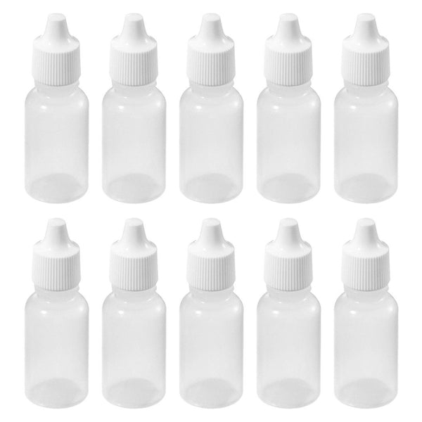 50 Pcs 5ml White Plastic Squeezable Dropper Bottles