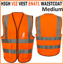 Hi Vis Viz Vest High Visibility Waistcoat