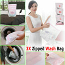 3 x Zipped Laundry Washing Mesh Net Bra Bag
